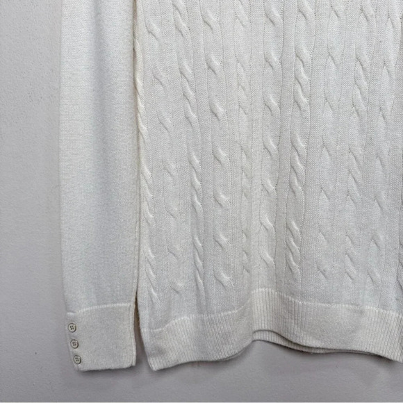 Talbots Womens Small Crew Neck Cable Lambswool Sweater - Picture 9 of 15